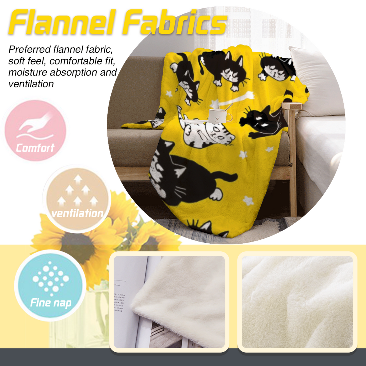 Rich Multicolor Dewdrop Flora Lightweight Flannel Throw ¨C Contemporary Pattern
