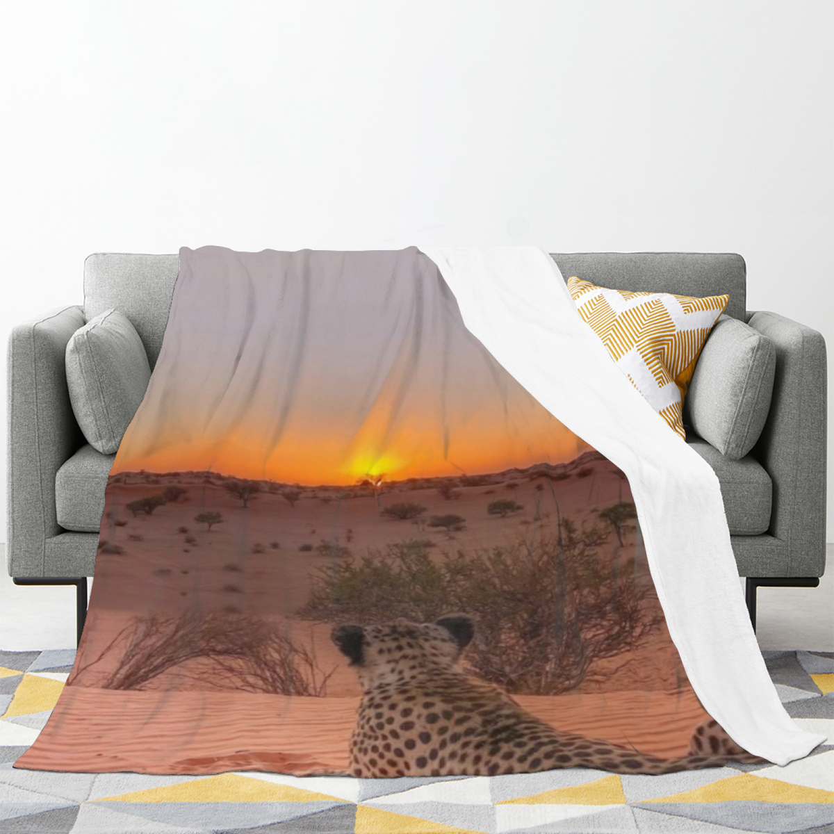 Pebble Trail Earthy Multicolor Art Soft Flannel Blanket
