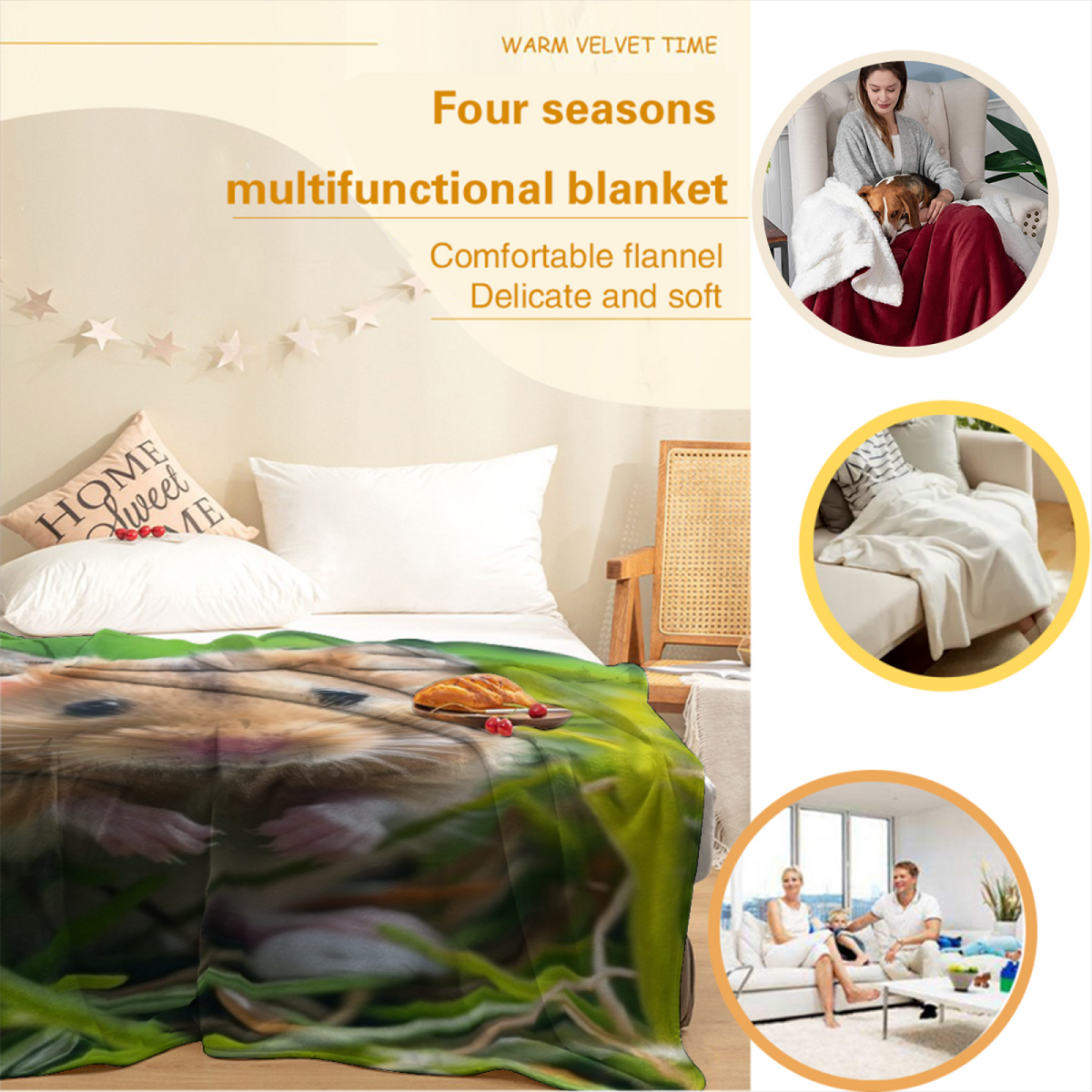 Burnished & Lantern Playful Graphic Plush Flannel Throw