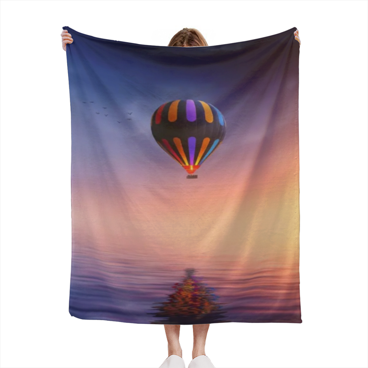 Pastel Multicolor Whimsical Decor All-Season Flannel Blanket ¨C Misty Carnival Edition