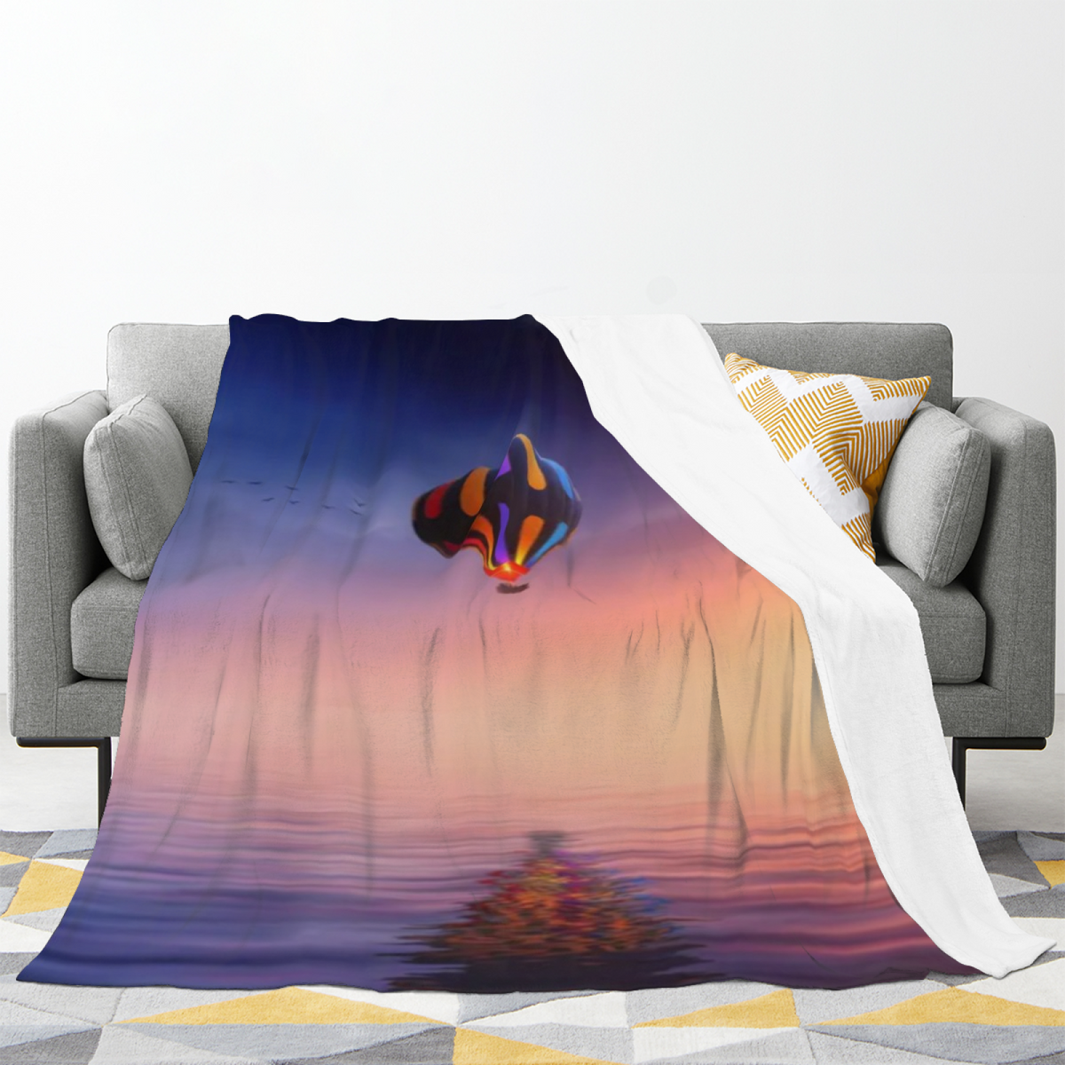 Pastel Multicolor Whimsical Decor All-Season Flannel Blanket ¨C Misty Carnival Edition