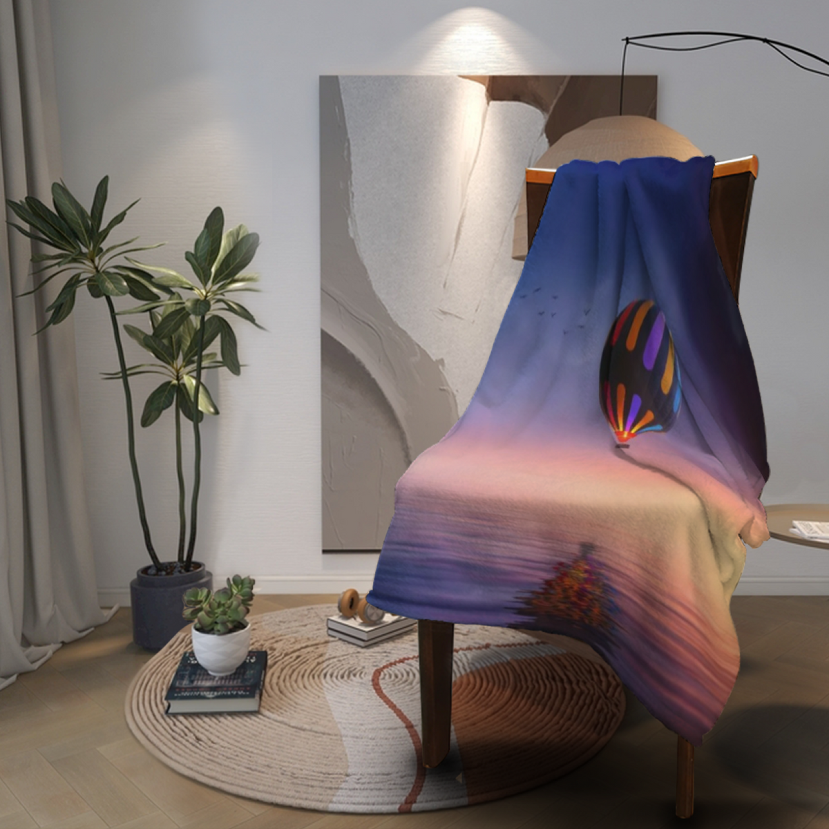 Pastel Multicolor Whimsical Decor All-Season Flannel Blanket ¨C Misty Carnival Edition