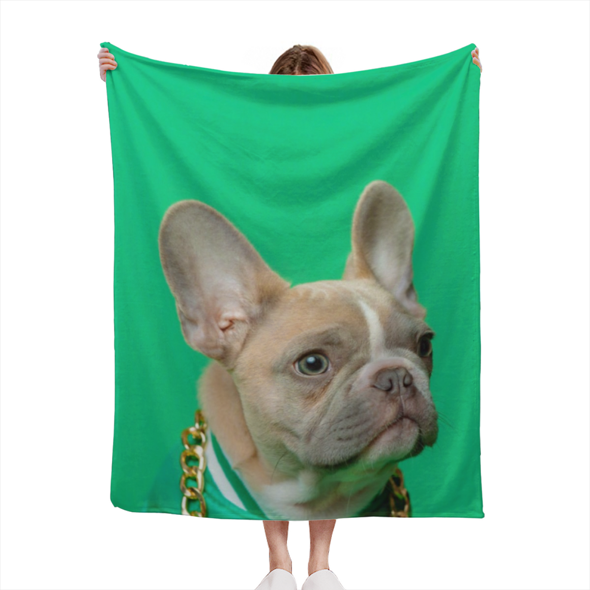 Rosewood Rhythm Forest Green Playful Lightweight Flannel Throw