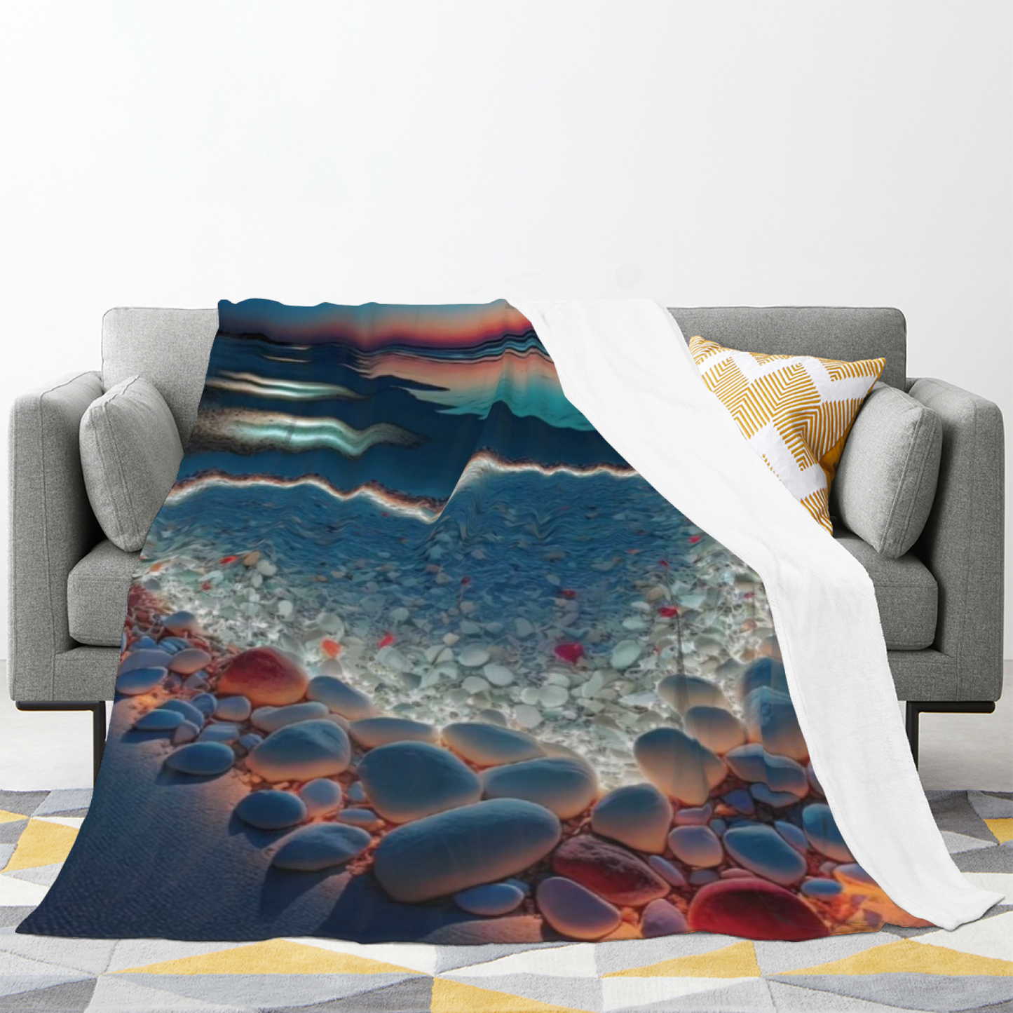 Colorful Abstract Design Throw Blanket ¨C Modern Printed Cozy Home Blanket