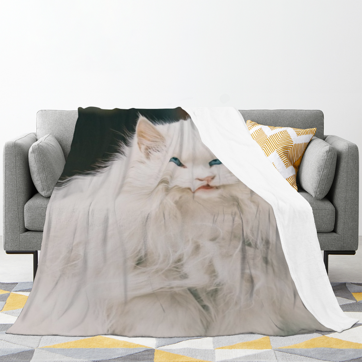 Wildwood Mosaic Home Accent Lightweight Flannel Throw ¨C Warm Coral