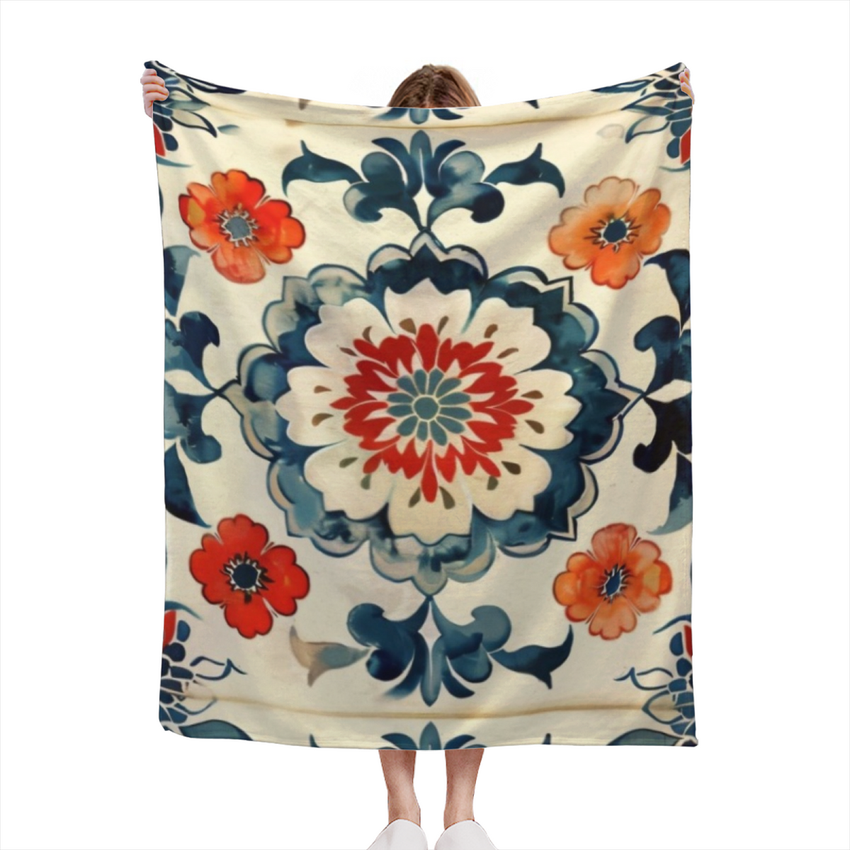 Aurora Mosaic Rich Multicolor Art Decorative Flannel Blanket