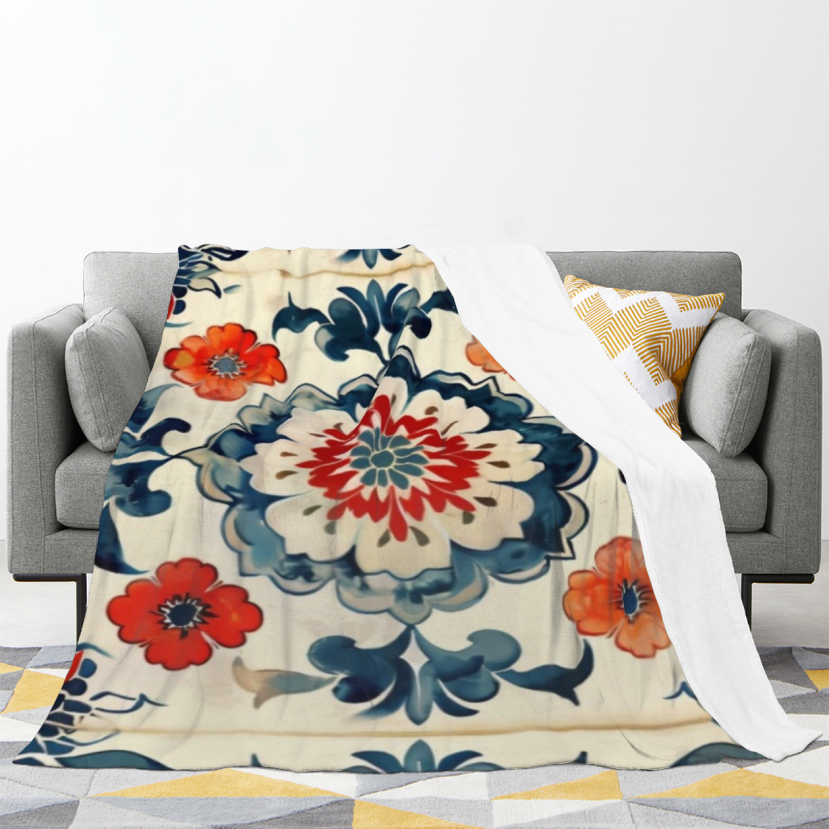 Aurora Mosaic Rich Multicolor Art Decorative Flannel Blanket