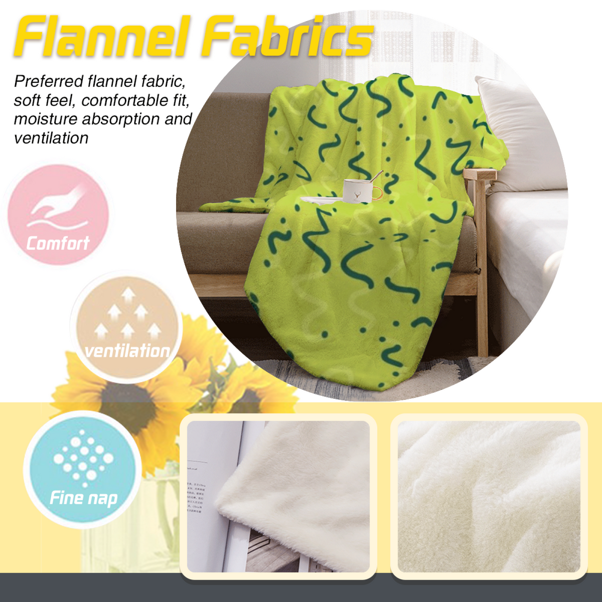 Eclectic Design Orchard Jubilee Rich Multicolor Cozy Flannel Bed Blanket