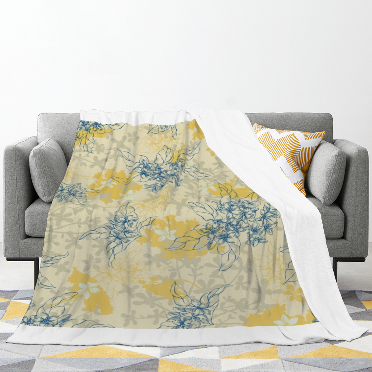 Flannel Throw Blanket with Desert Mosaic Cozy Cottage Artwork