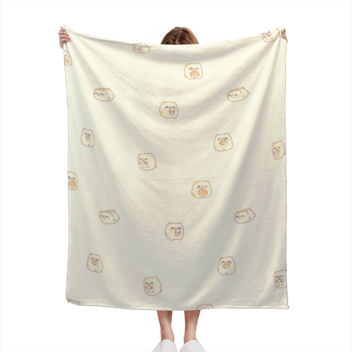 Creamy Ivory Moonbeam Breeze Lightweight Flannel Throw ¨C Contemporary Pattern
