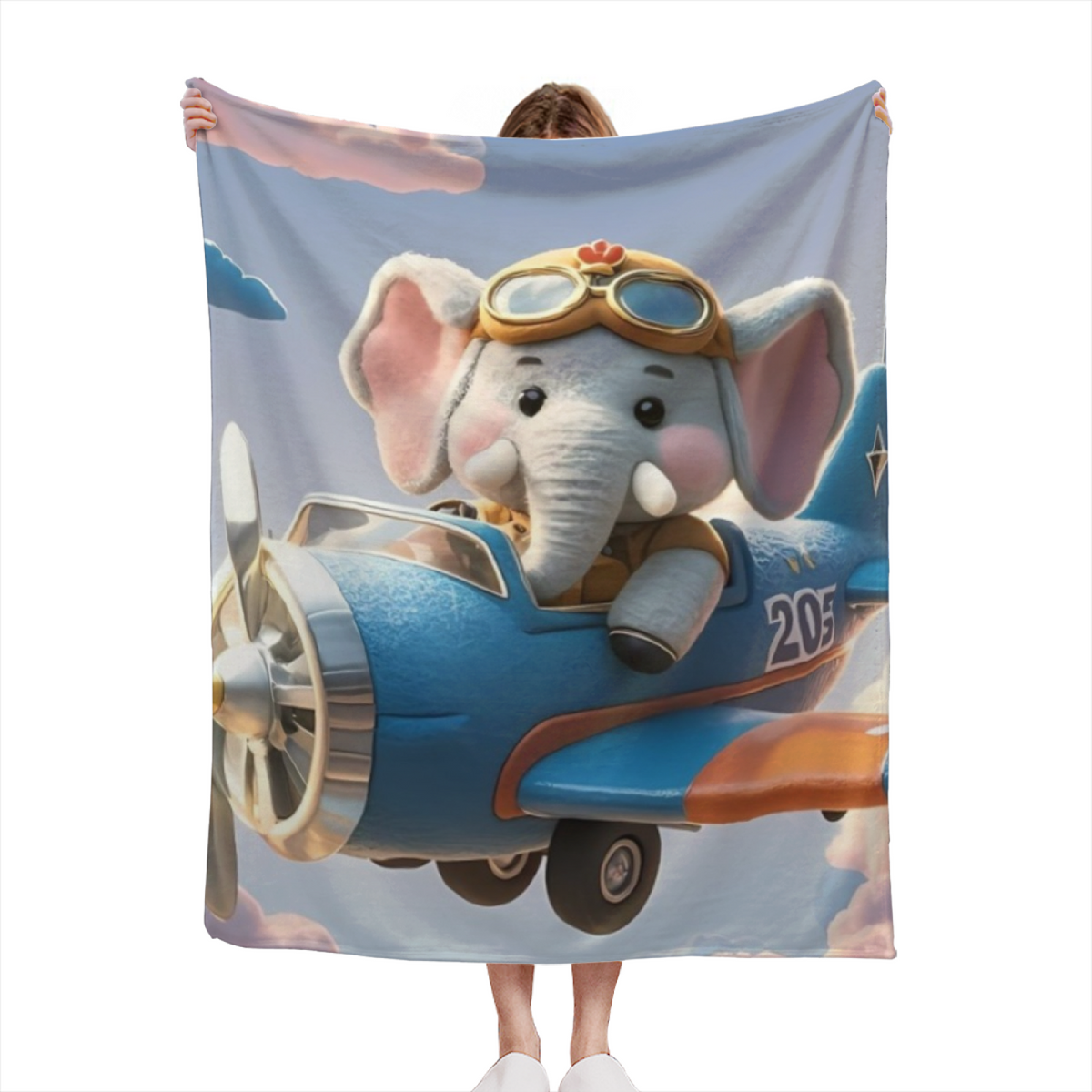 Kawaii Toybox Doodle Cozy Flannel Bed Blanket