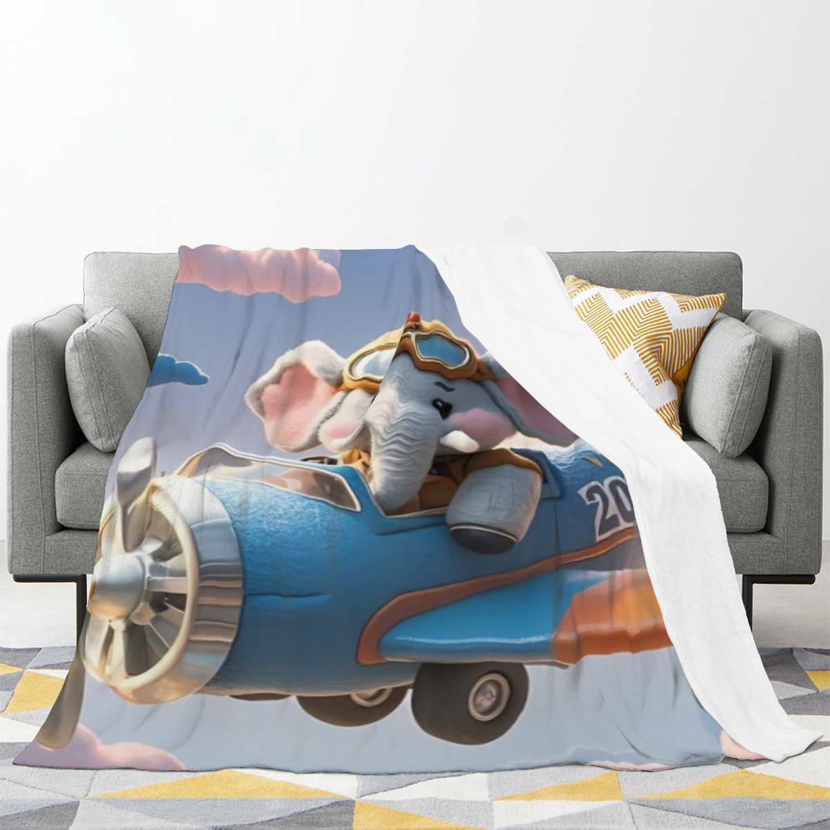 Kawaii Toybox Doodle Cozy Flannel Bed Blanket