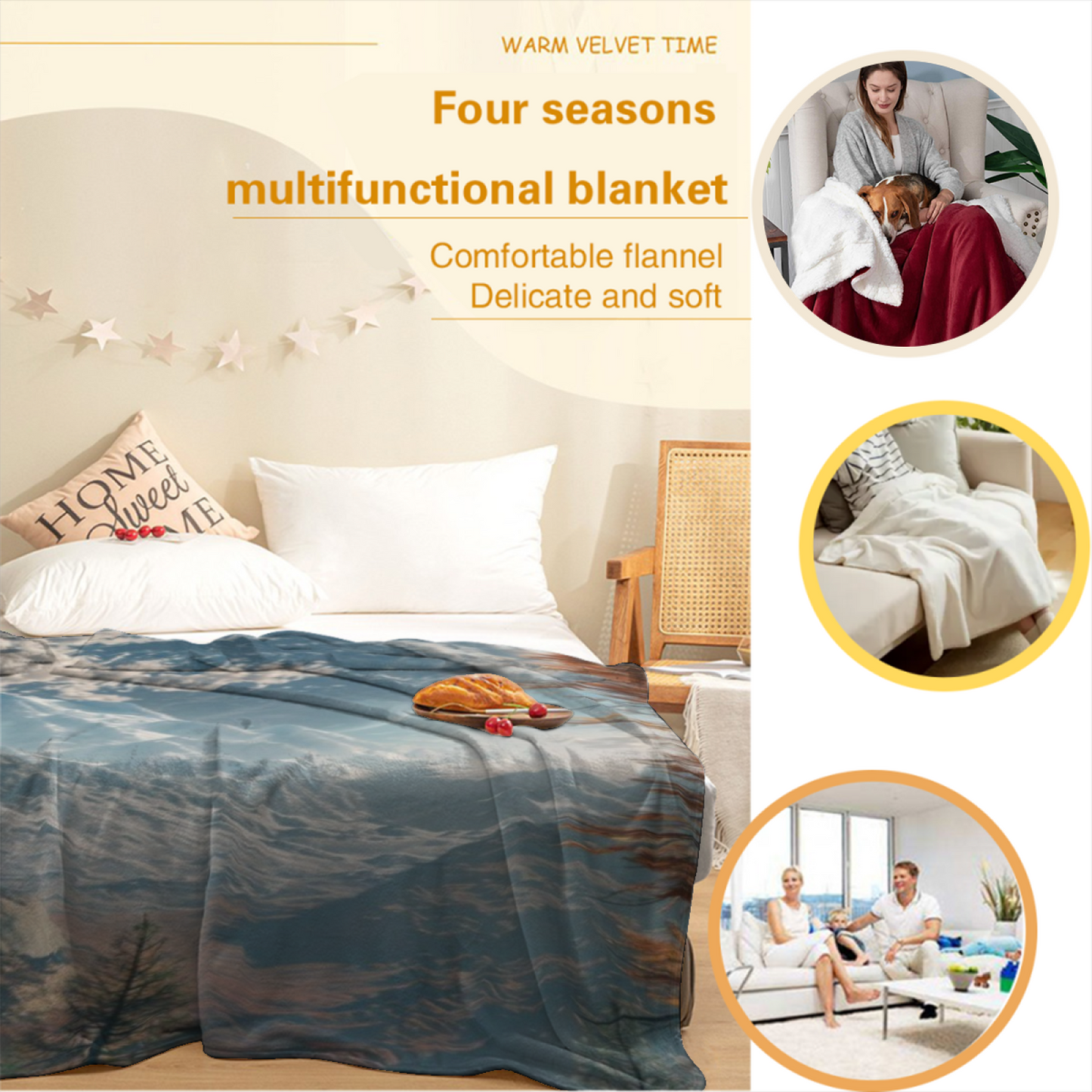 Colorful Abstract Art Throw Blanket ¨C Contemporary Printed Cozy Home Blanket