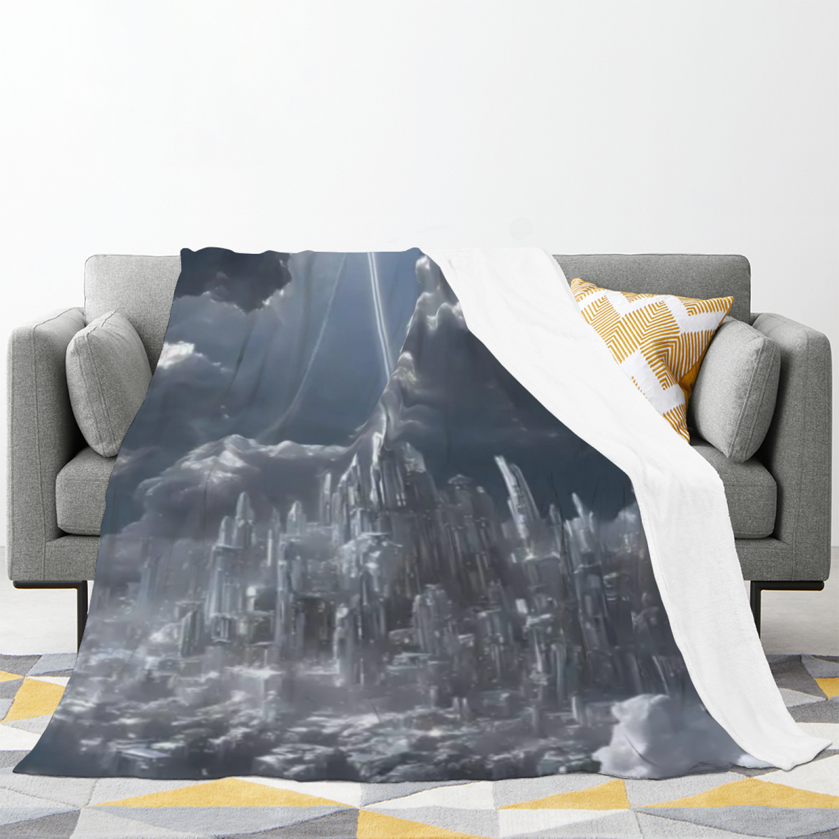 Burnished & Solstice Playful Graphic All-Season Flannel Blanket