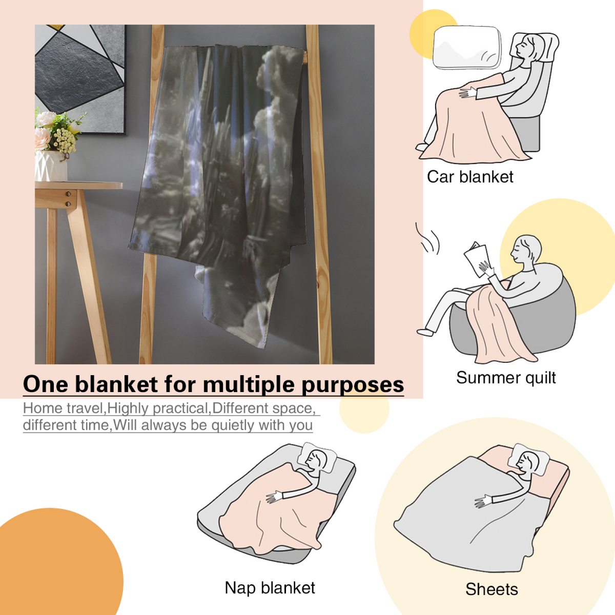 Burnished & Solstice Playful Graphic All-Season Flannel Blanket