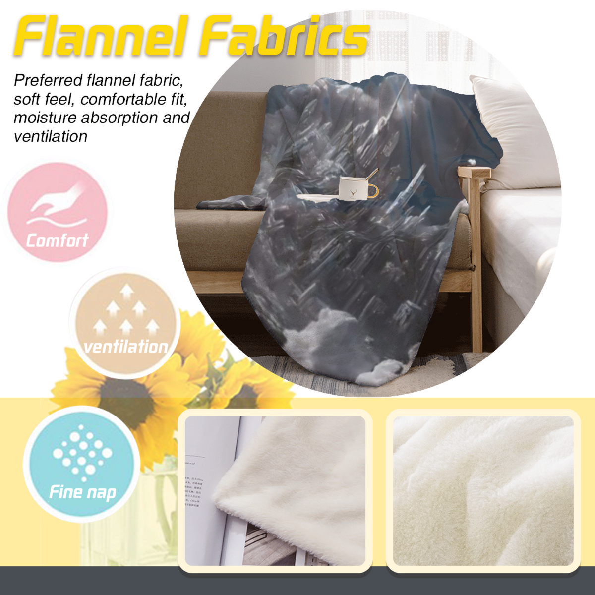Burnished & Solstice Playful Graphic All-Season Flannel Blanket