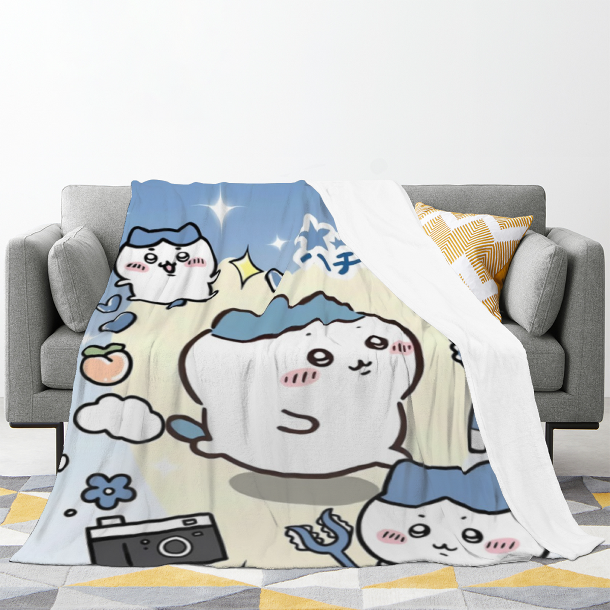 Creamy Ivory Enchanted Carnival Soft Flannel Blanket ¨C Contemporary Pattern