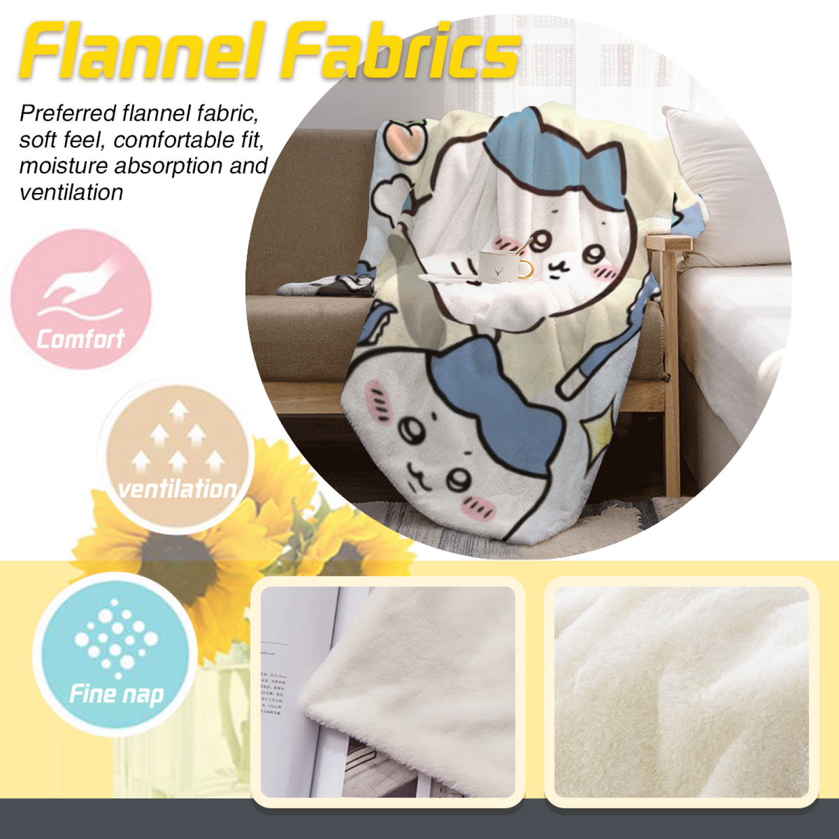 Creamy Ivory Enchanted Carnival Soft Flannel Blanket ¨C Contemporary Pattern