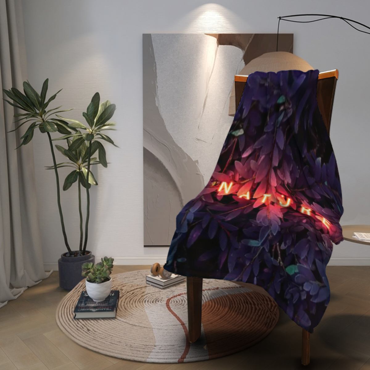 Earthy Neutral Lagoon Prism Soft Flannel Blanket ¨C Contemporary Pattern