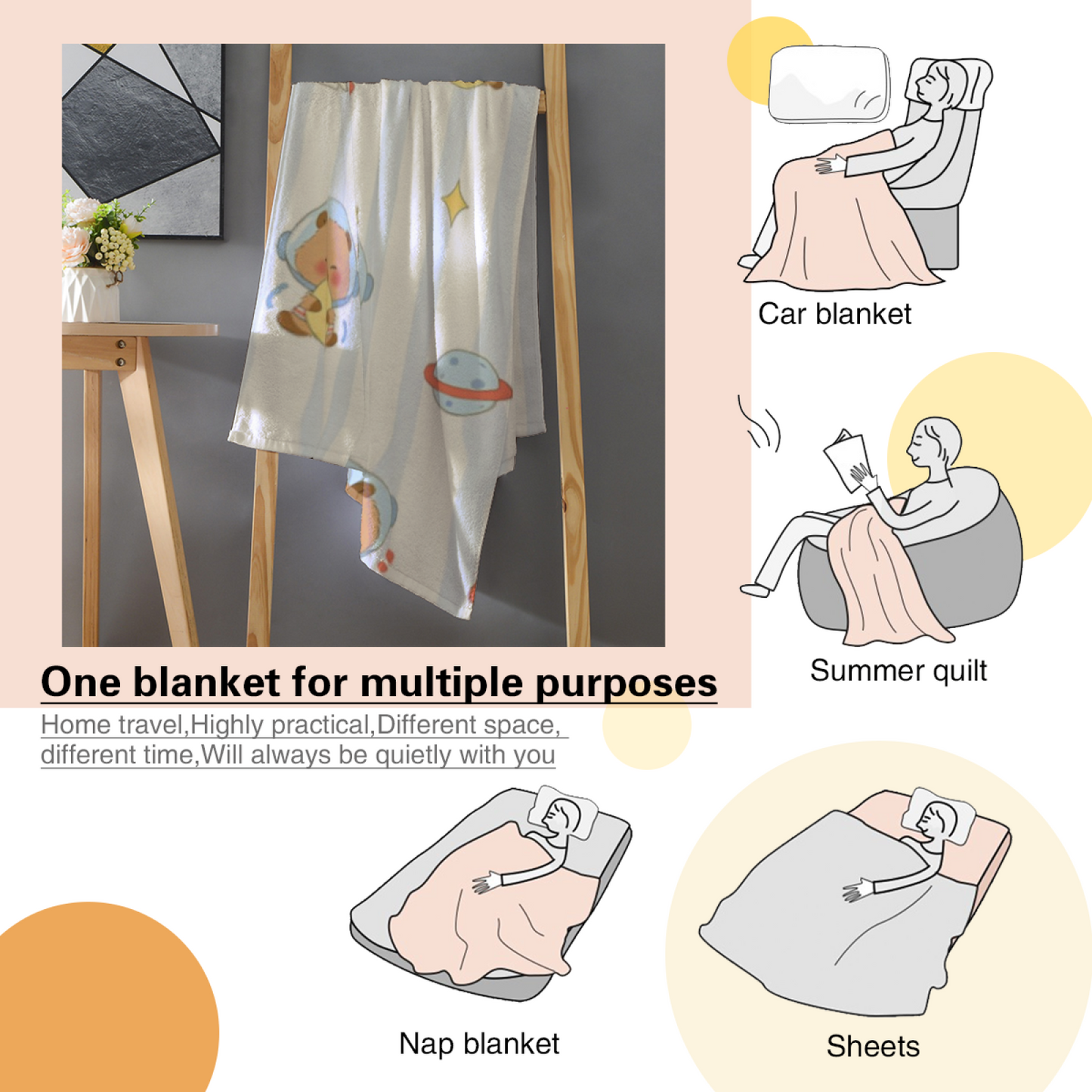 Colorful Decorative Art Throw Blanket ¨C Modern Artistic Cozy Home Blanket