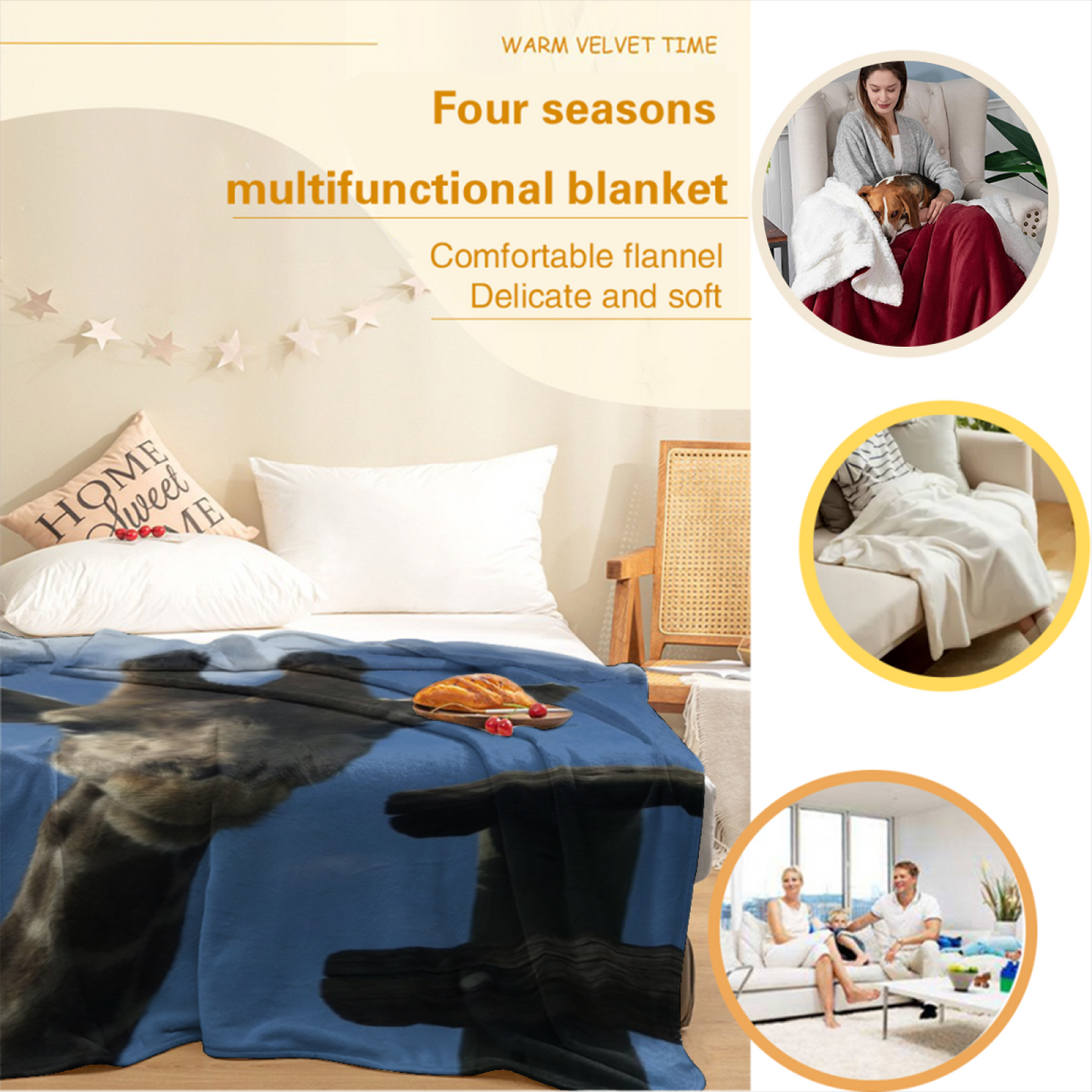 Contemporary Artistic Throw Blanket ¨C Modern Graphic Printed Cozy Blanket