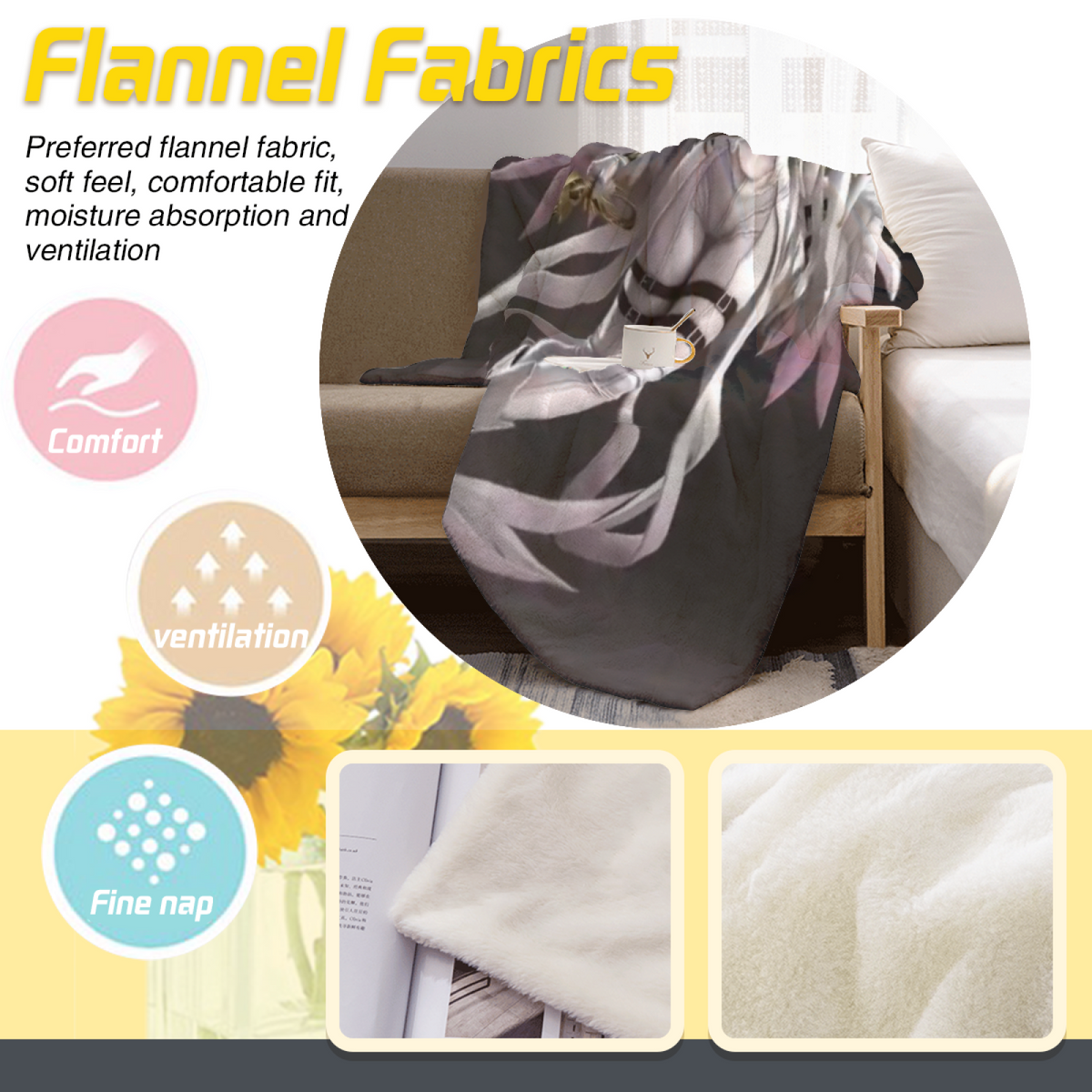 Oceanic Hearth Muted Sage Art Flannel Throw Blanket