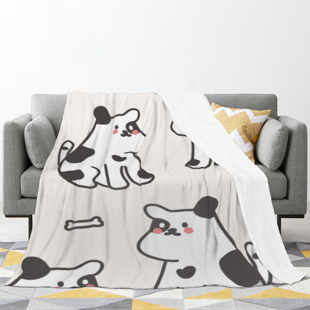 Solstice Charm Ivory Art Soft Flannel Blanket