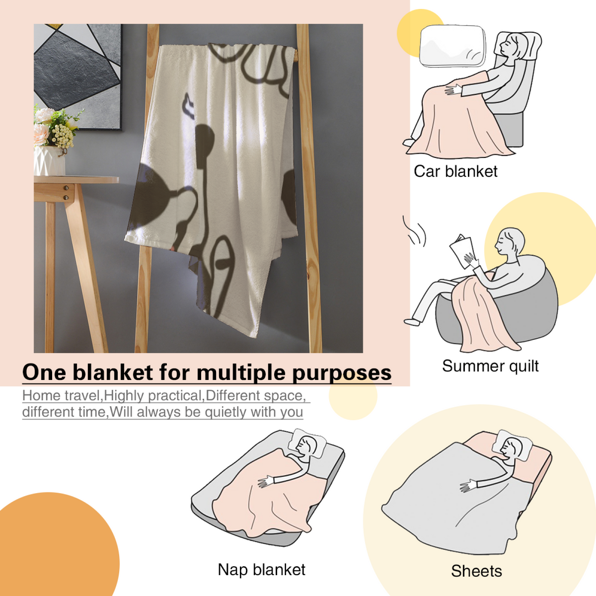 Solstice Charm Ivory Art Soft Flannel Blanket