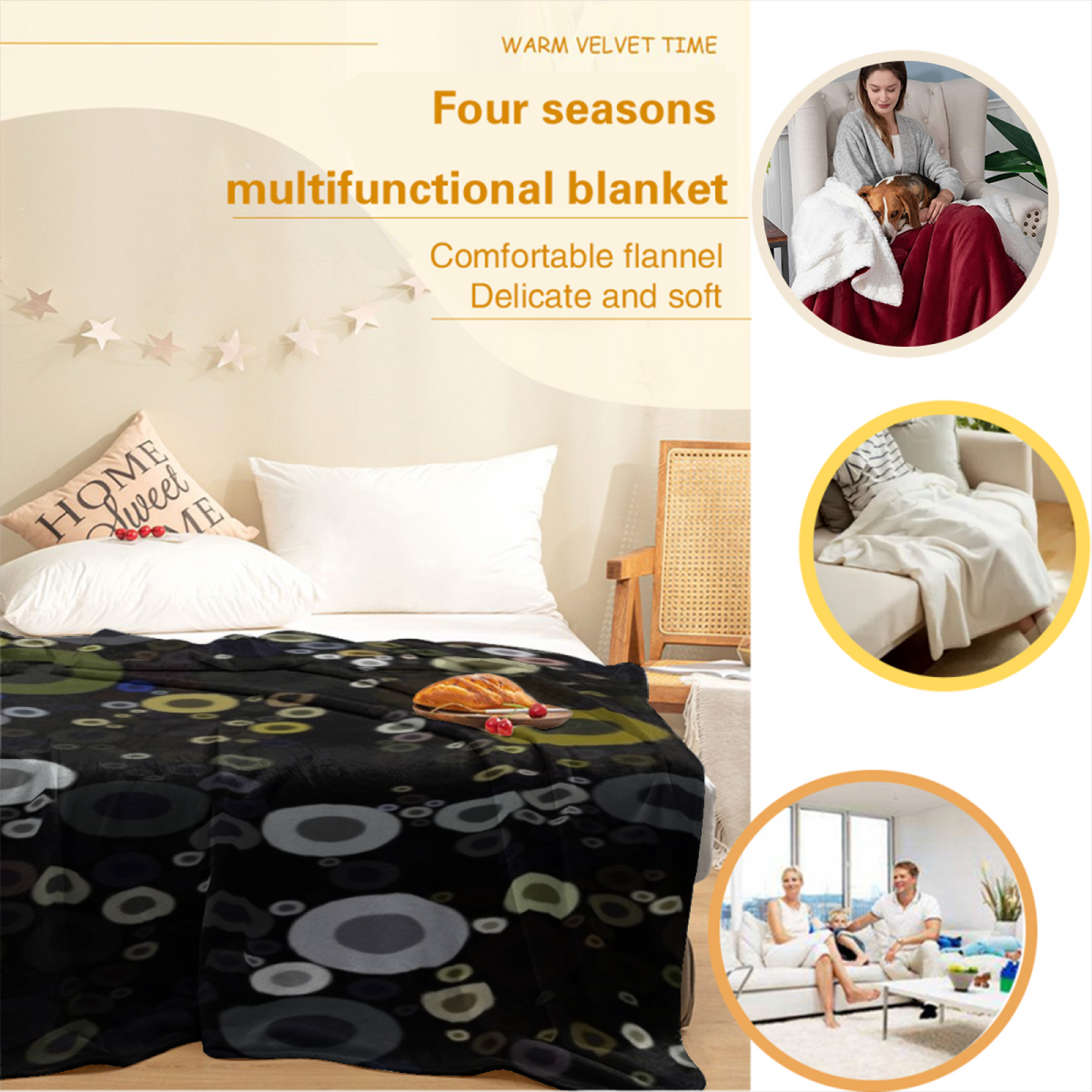 Willow Petal Soft Neutral Art Soft Flannel Blanket