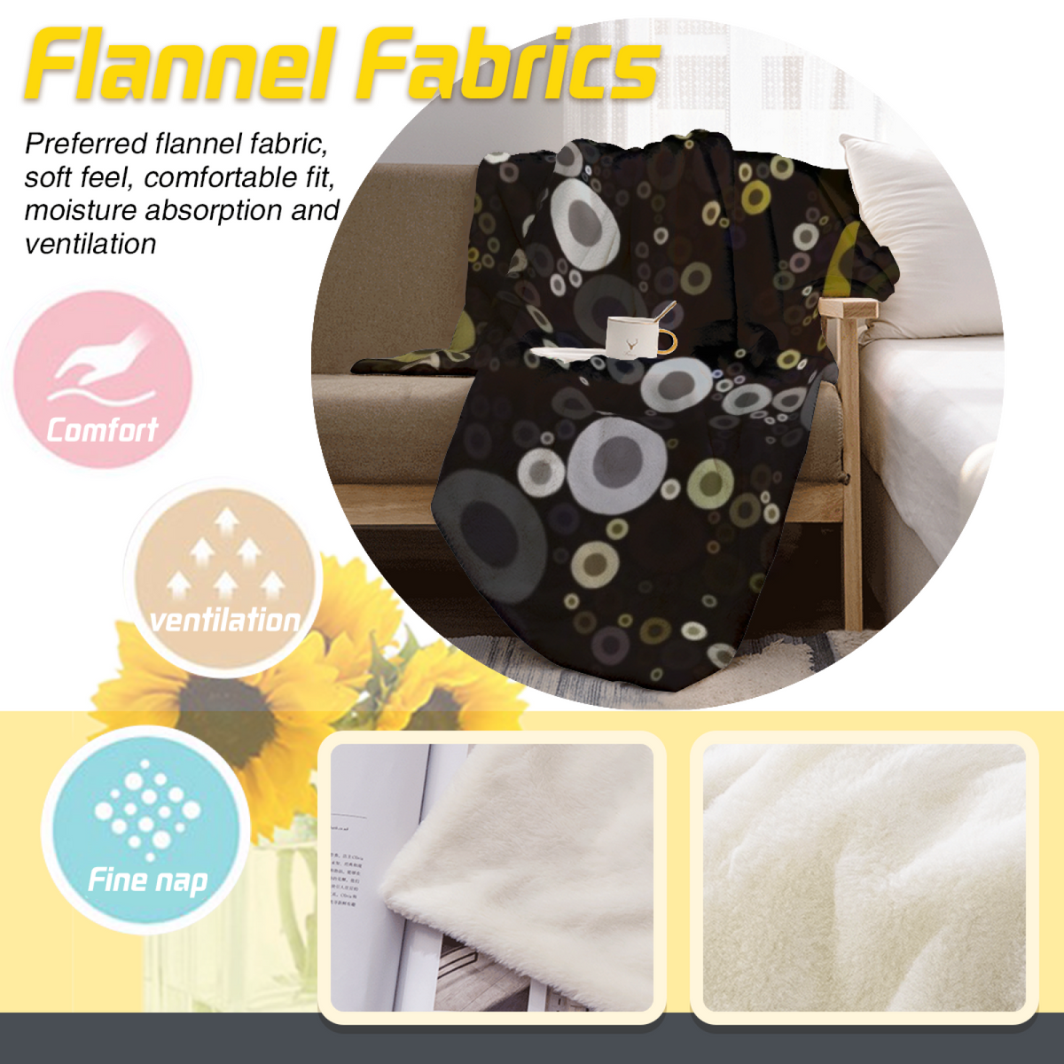 Willow Petal Soft Neutral Art Soft Flannel Blanket