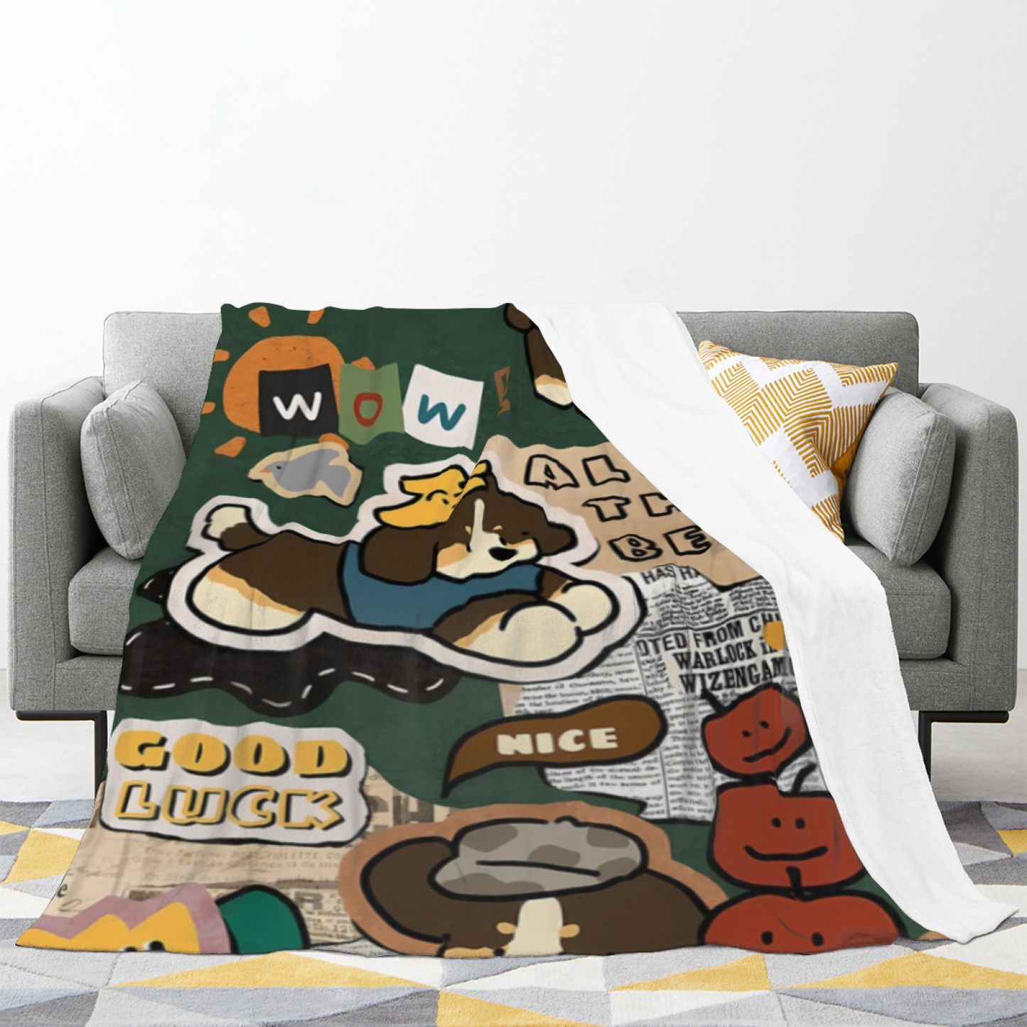 Contemporary Colorful Throw Blanket ¨C Modern Decorative Artistic Design