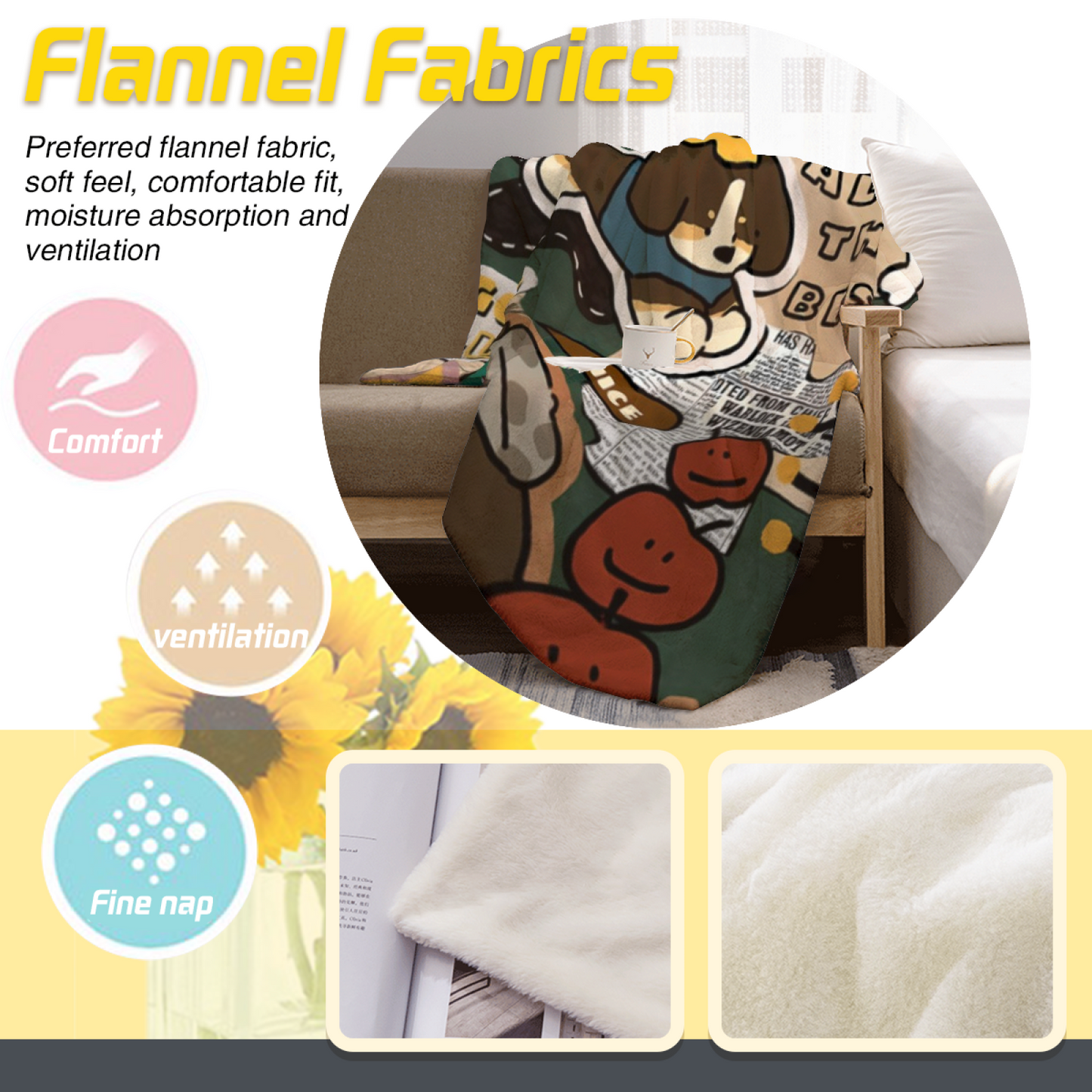 Contemporary Colorful Throw Blanket ¨C Modern Decorative Artistic Design
