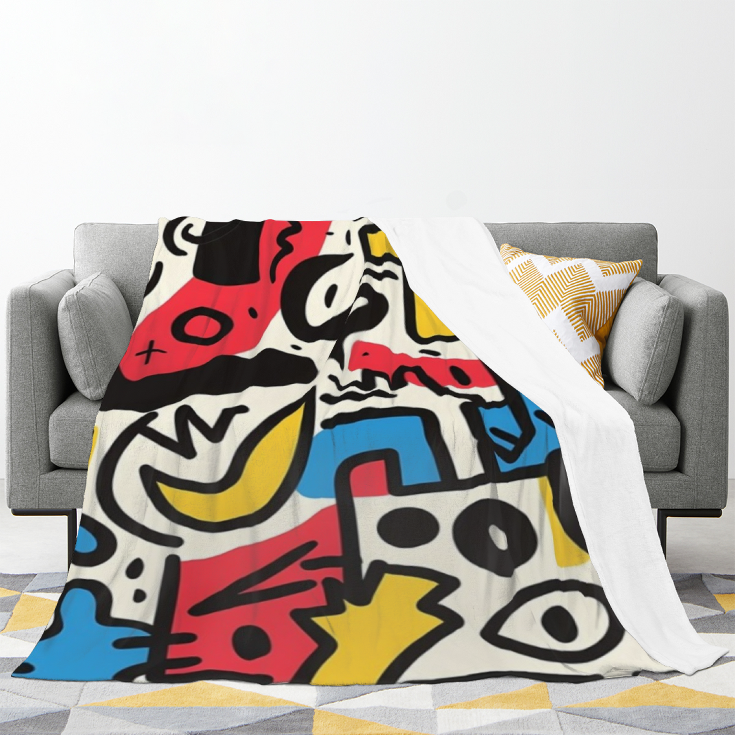 Modern Graphic Throw Blanket ¨C Decorative Printed Cozy Home Blanket