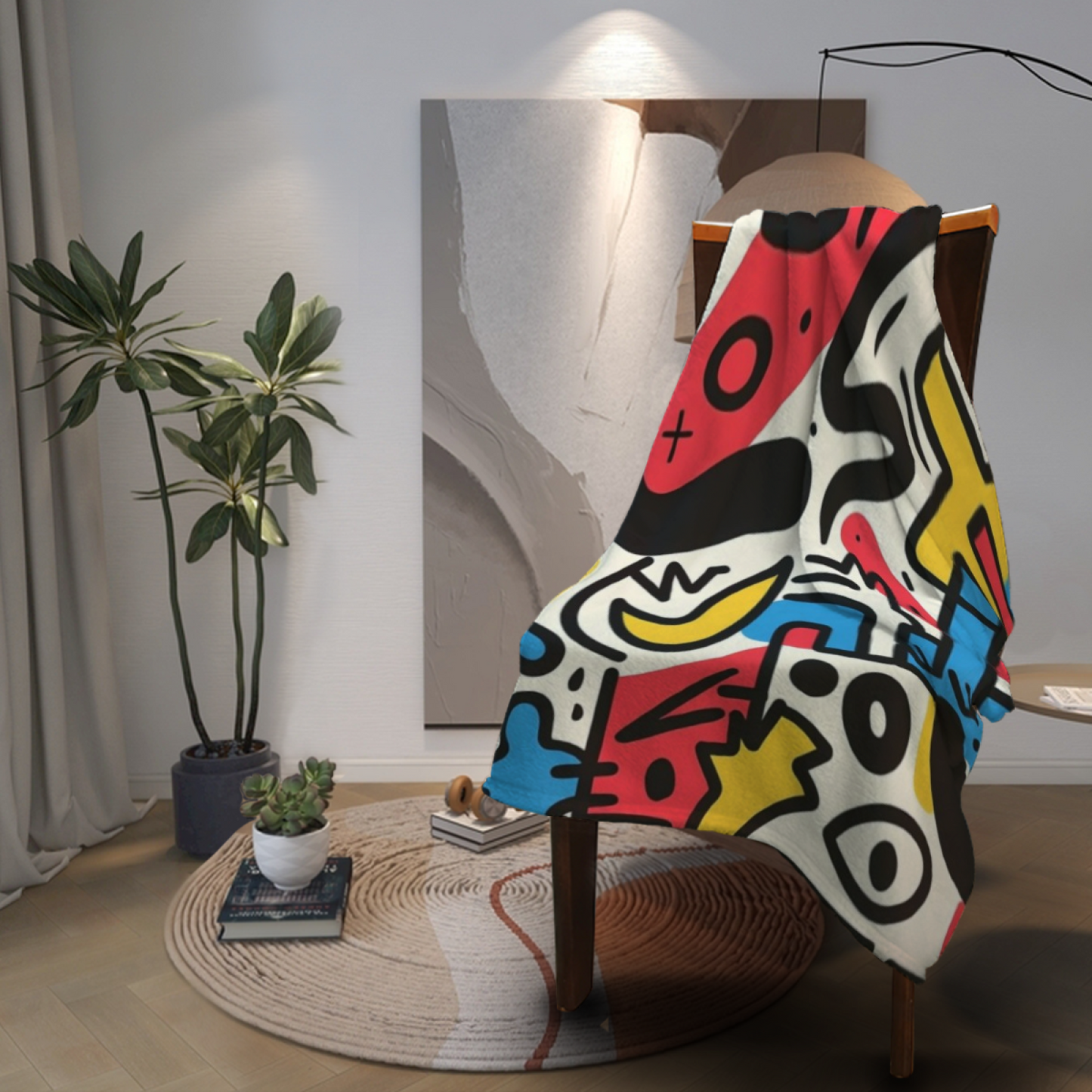 Modern Graphic Throw Blanket ¨C Decorative Printed Cozy Home Blanket