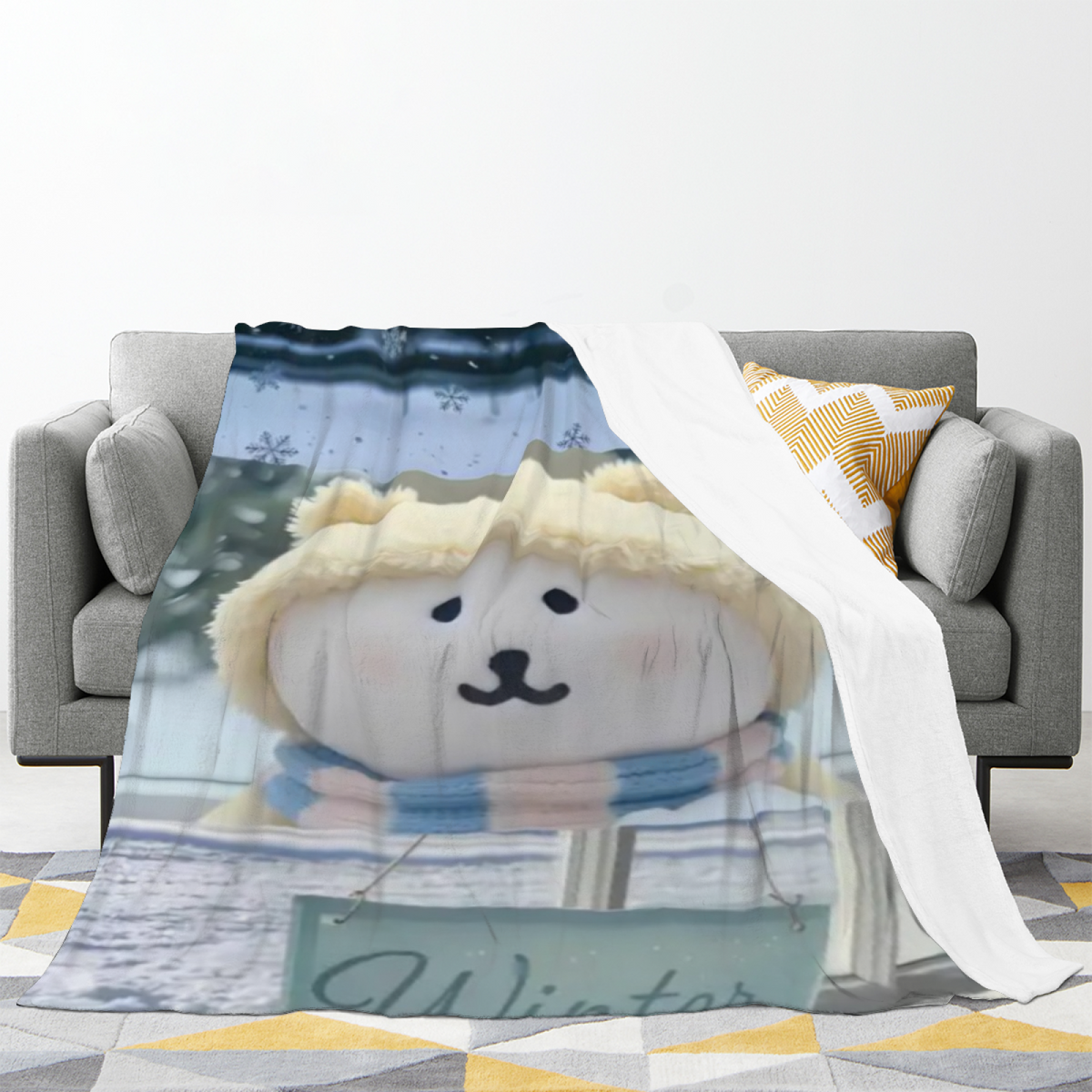 Electric Fable Muted Sage Art Decorative Flannel Blanket
