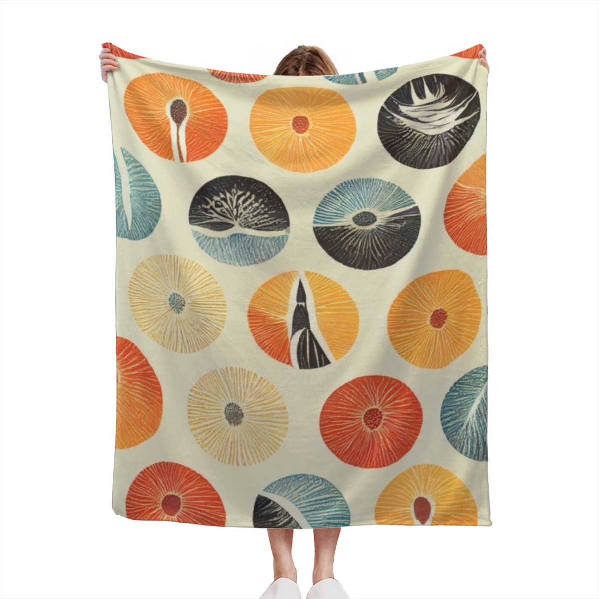Festival Prism Expressive Print Flannel Sofa Throw in Dusty Lilac