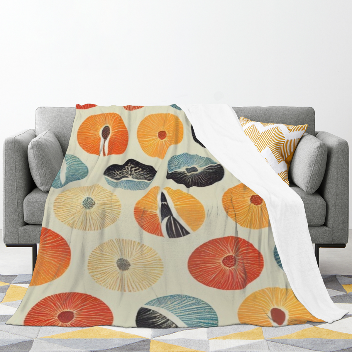 Festival Prism Expressive Print Flannel Sofa Throw in Dusty Lilac