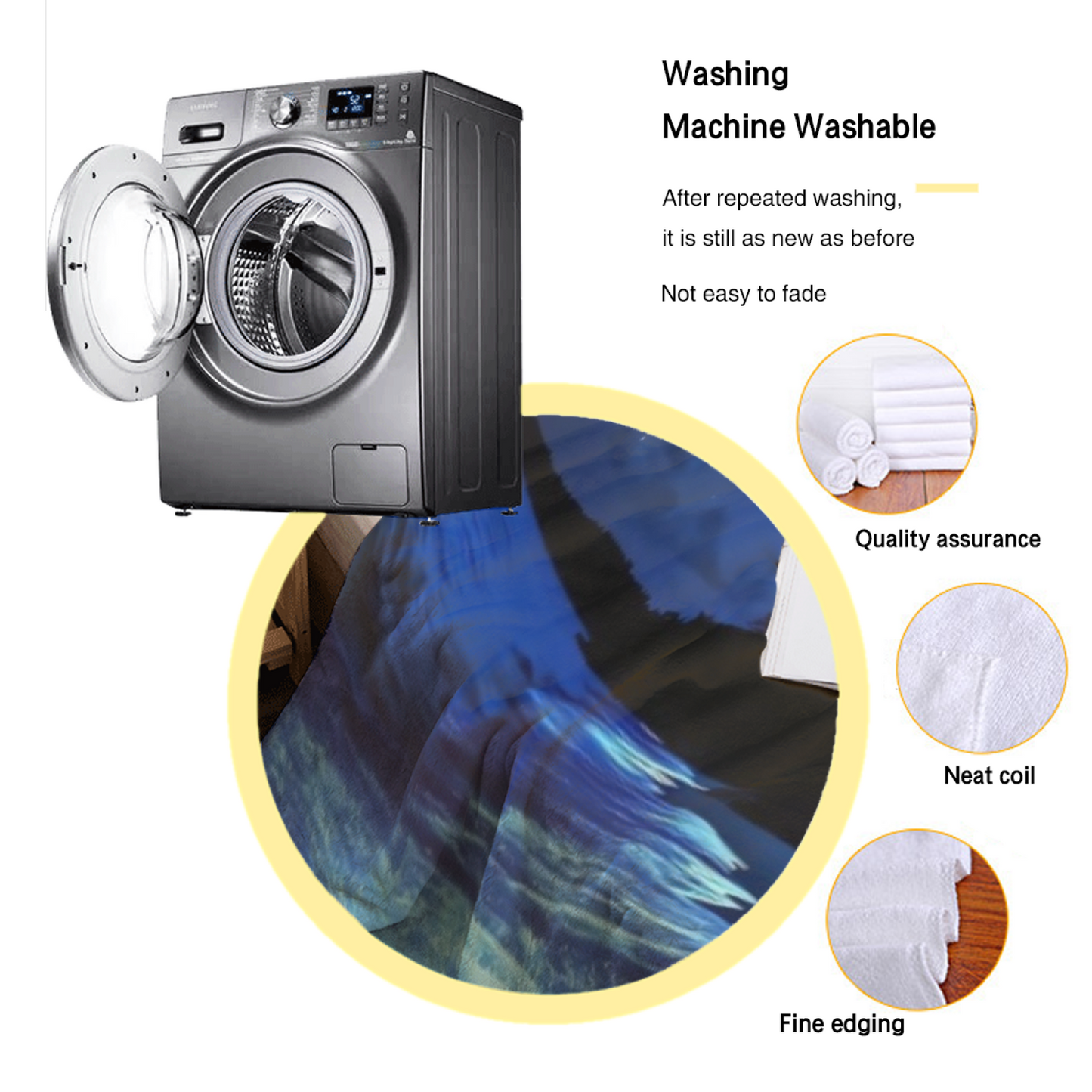 Night Ocean Flannel Throw Blanket ¨C Starry Sky and Glowing Waves