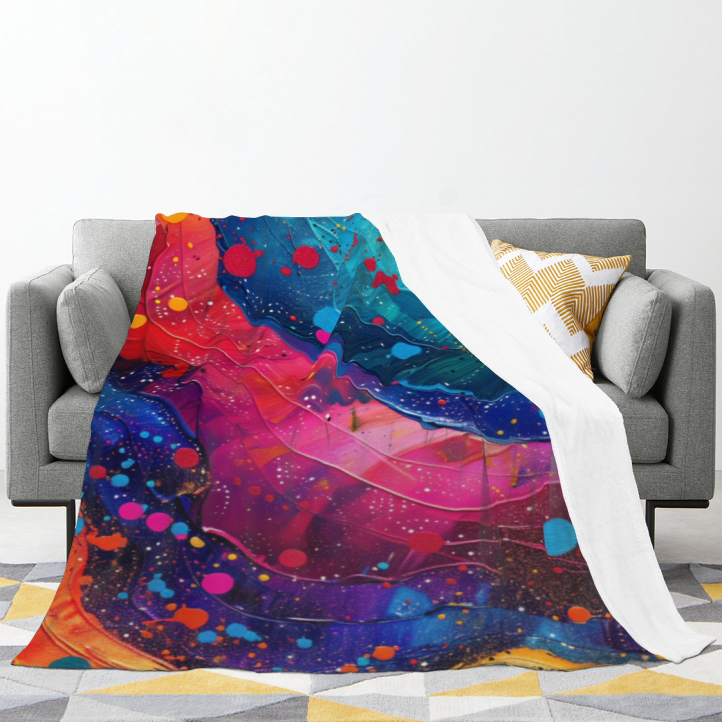 Artistic Graphic Throw Blanket ¨C Contemporary Printed Cozy Blanket