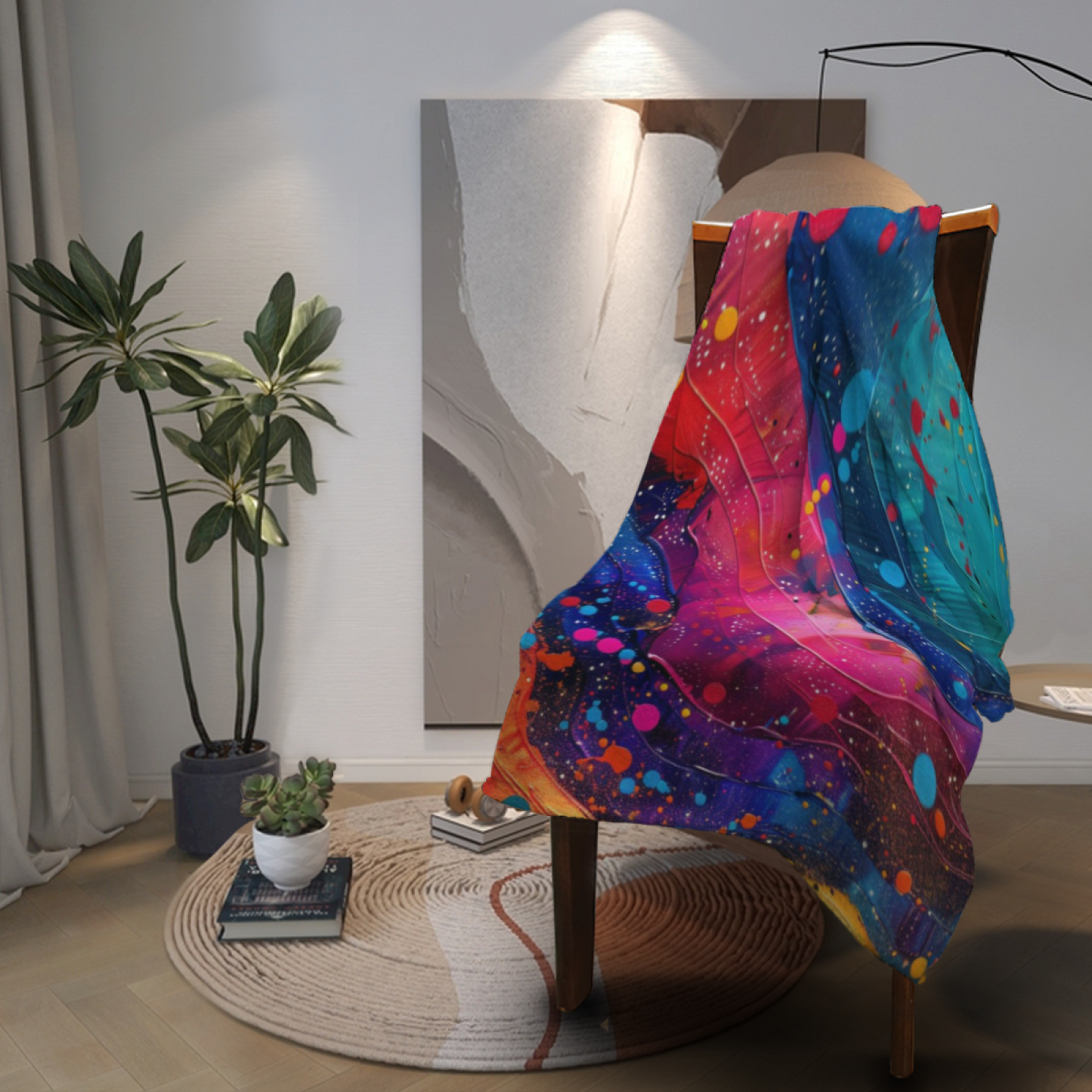 Artistic Graphic Throw Blanket ¨C Contemporary Printed Cozy Blanket