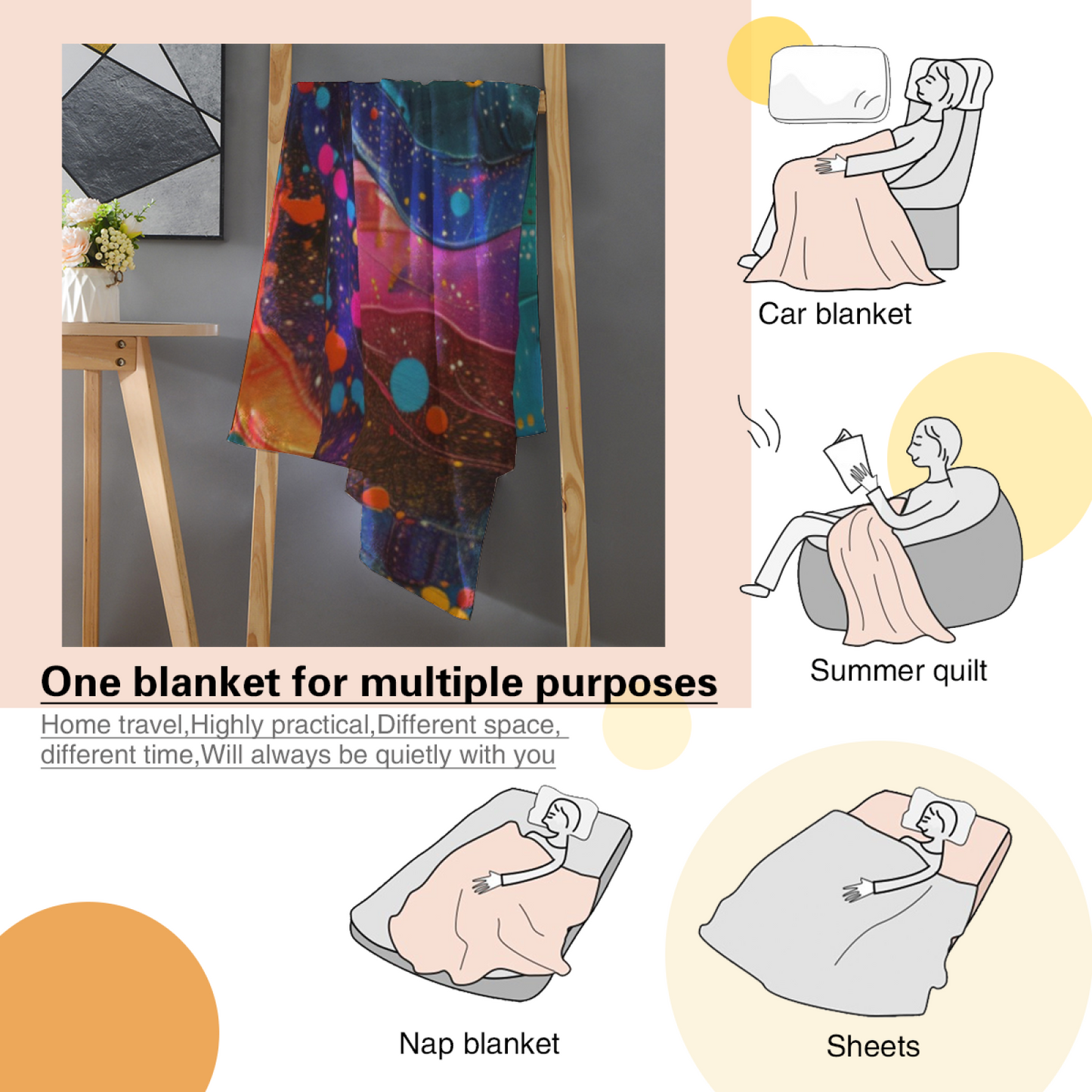 Artistic Graphic Throw Blanket ¨C Contemporary Printed Cozy Blanket