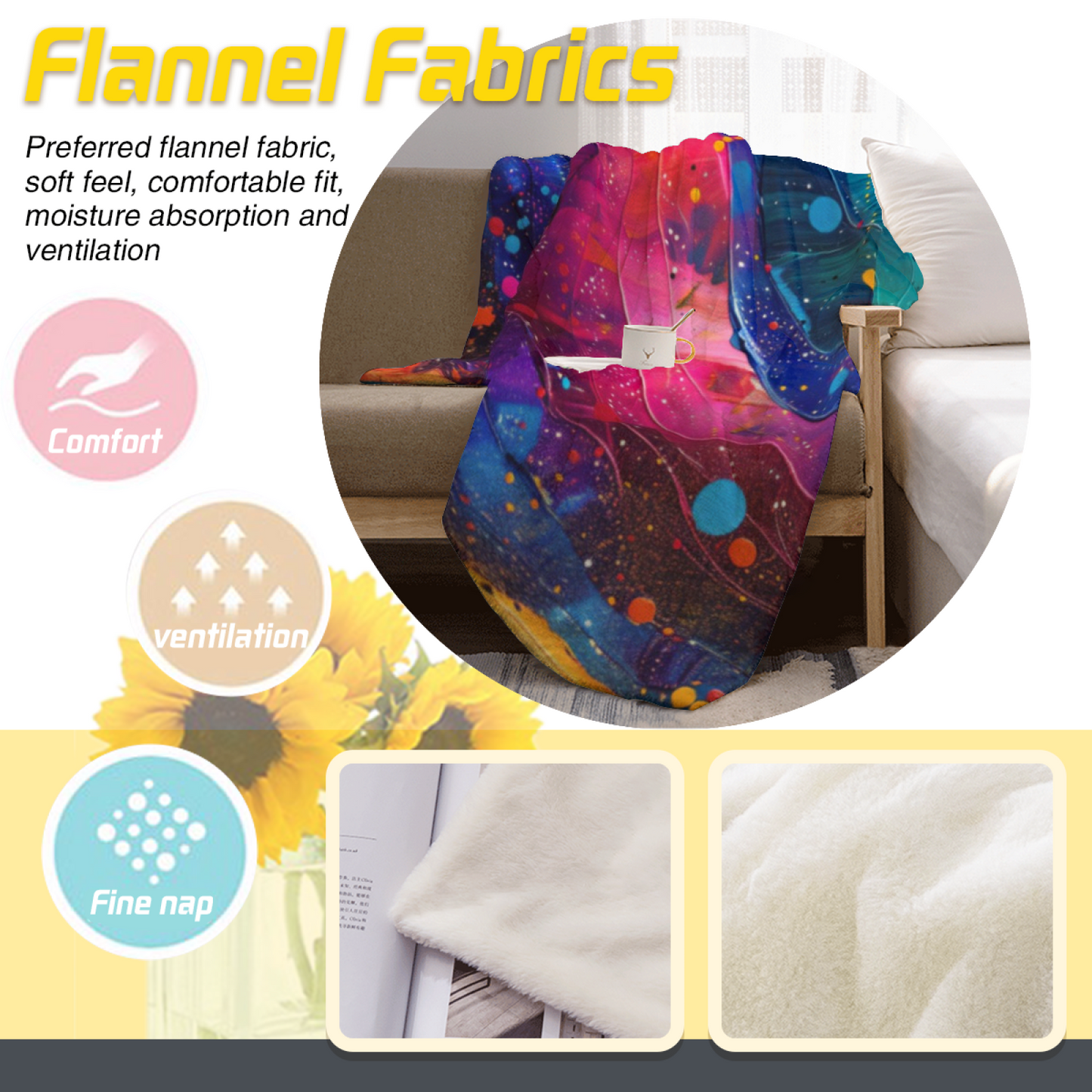 Artistic Graphic Throw Blanket ¨C Contemporary Printed Cozy Blanket