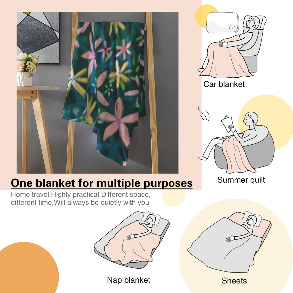 Evergreen Cove Inspired Cozy Flannel Bed Blanket ¨C Soft Neutral Palette