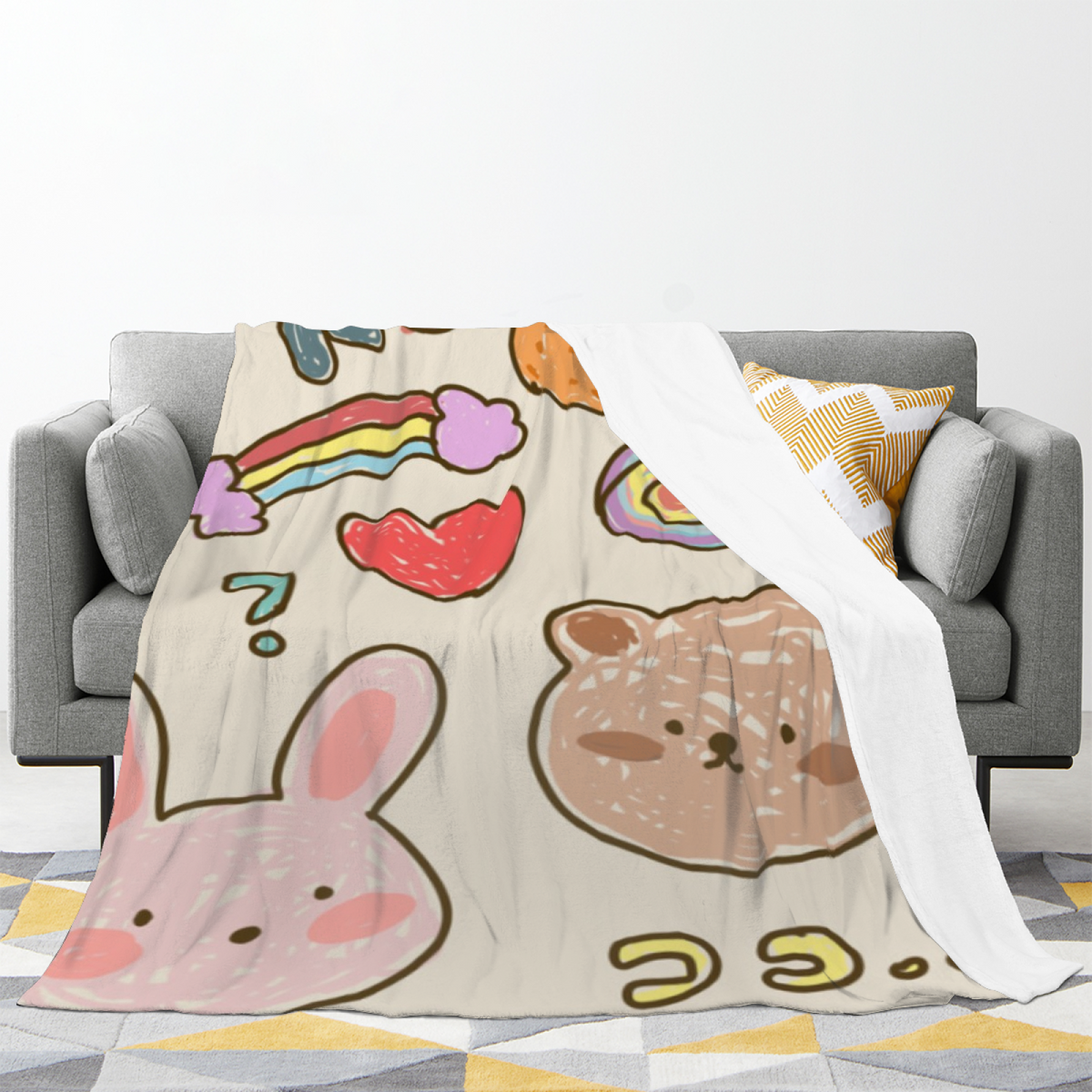 Velvet Cascade Pastel Multicolor Dreamy Lightweight Flannel Throw