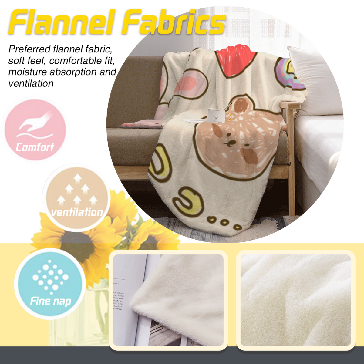 Velvet Cascade Pastel Multicolor Dreamy Lightweight Flannel Throw