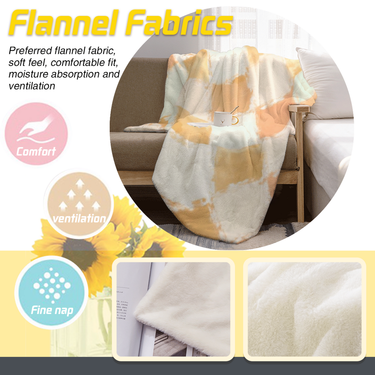 Frosted Arbor Inspired Flannel Sofa Throw ¨C Earthy Neutral Palette
