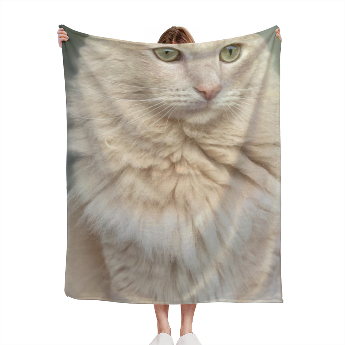 Contemporary Soft Neutral Cobalt Whimsy Lightweight Flannel Throw