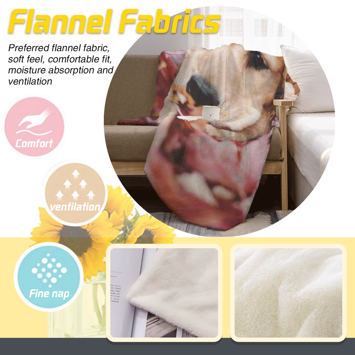 Bohemian Earthy Multicolor Moonlit Serenade Flannel Throw Blanket