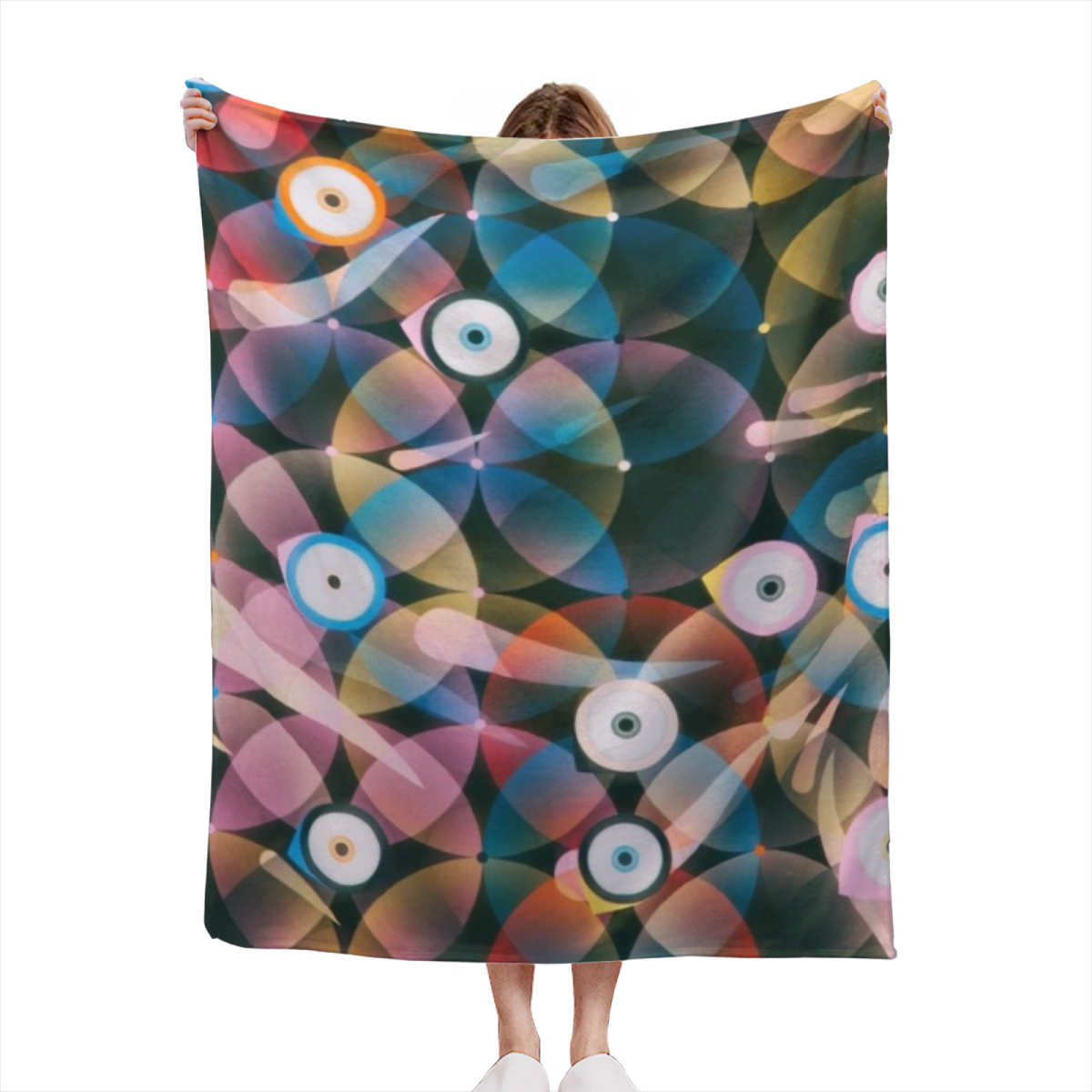 Prismatic Optical Circle Decorative Flannel Blanket
