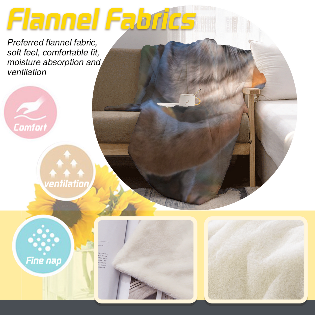 Eclectic Design Sunwashed Valley Warm Coral Cozy Flannel Bed Blanket